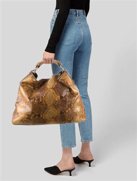 gucci python horsebit hobo